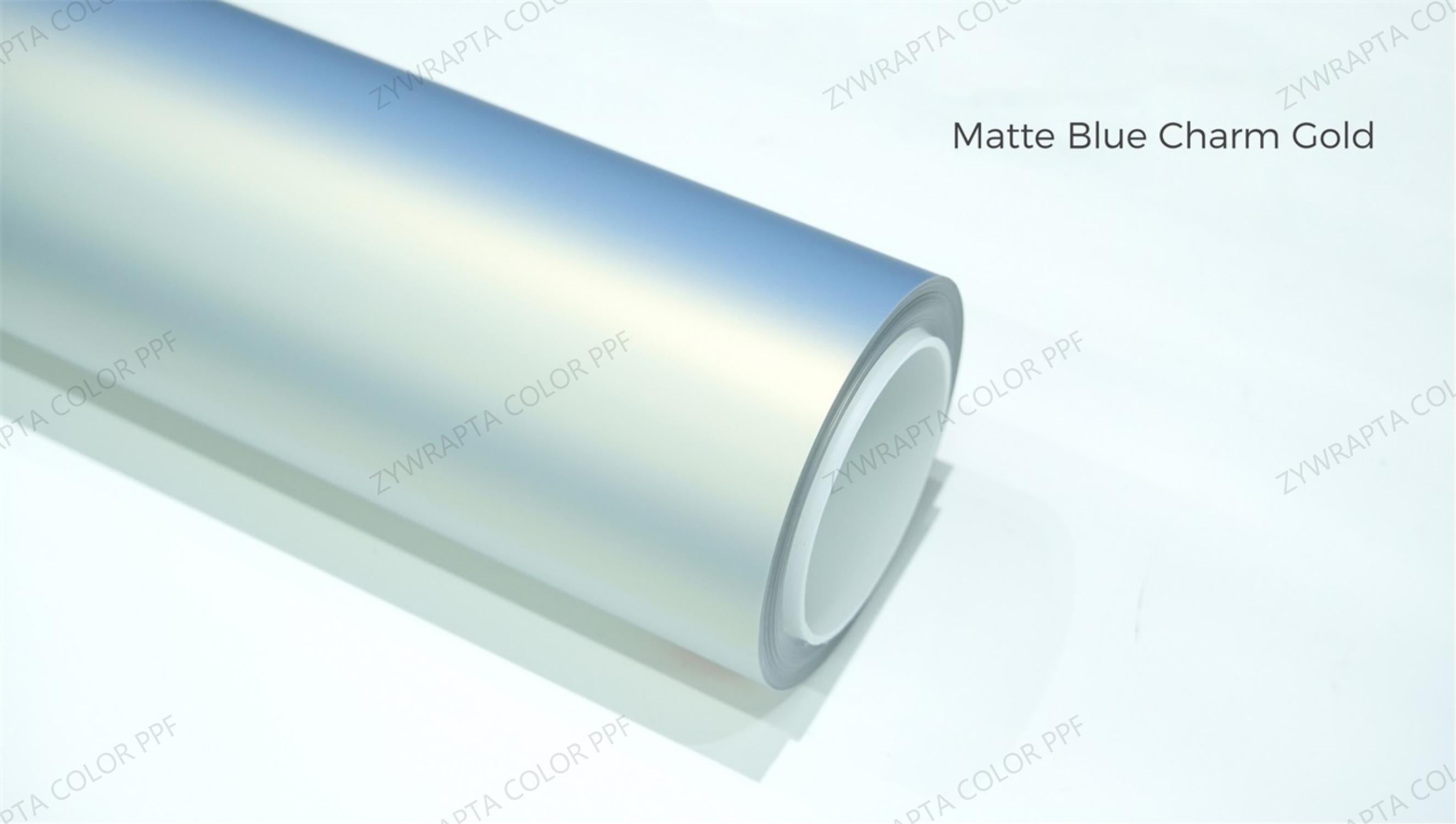 Matte Blue Charm Gold